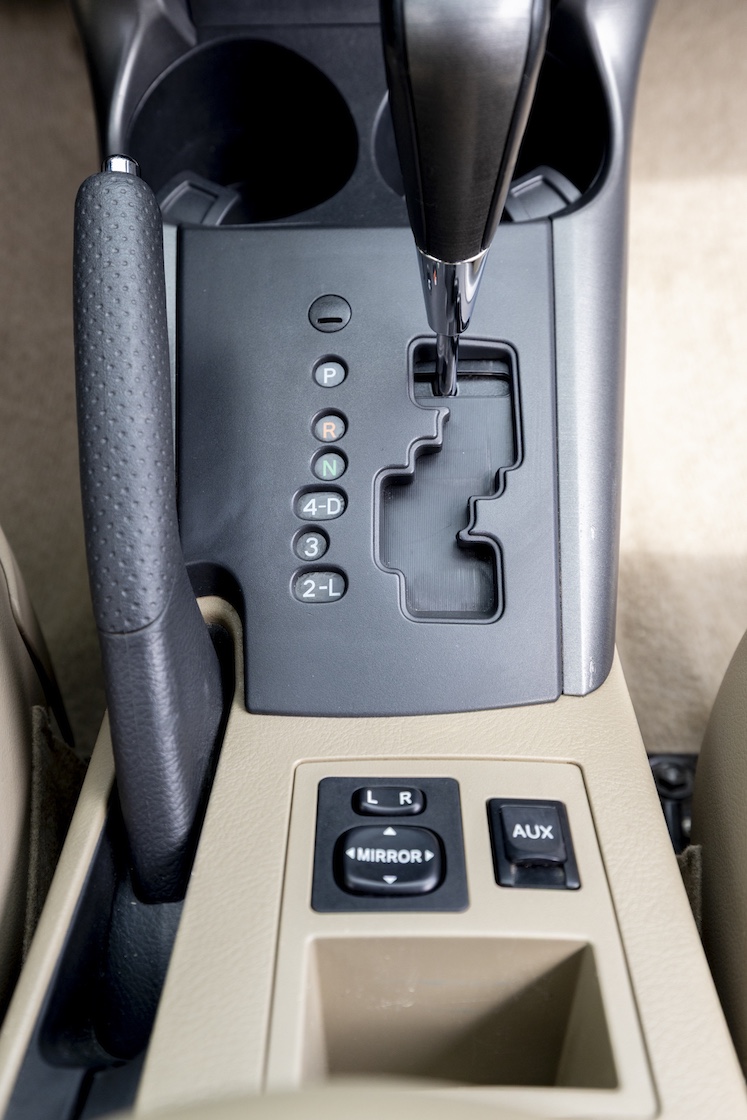 Cleaned center console in SUV