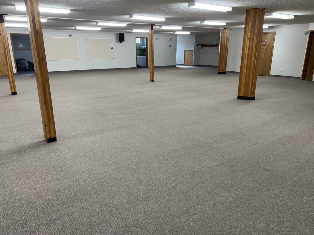 Cleaned carpet in a church basement