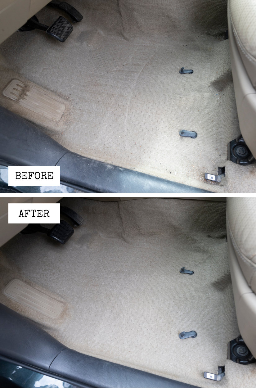 Cleaned SUV carpet floor