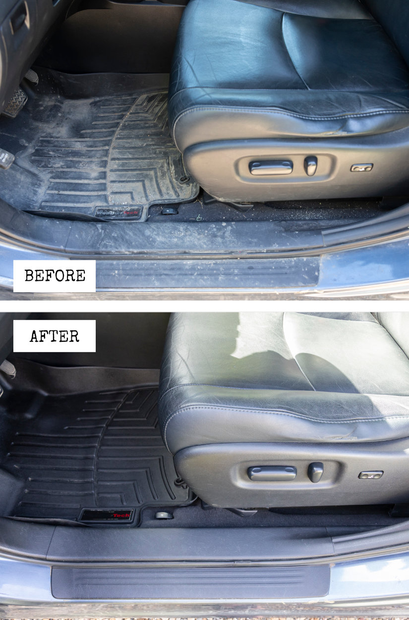 Cleaned driver's side in SUV